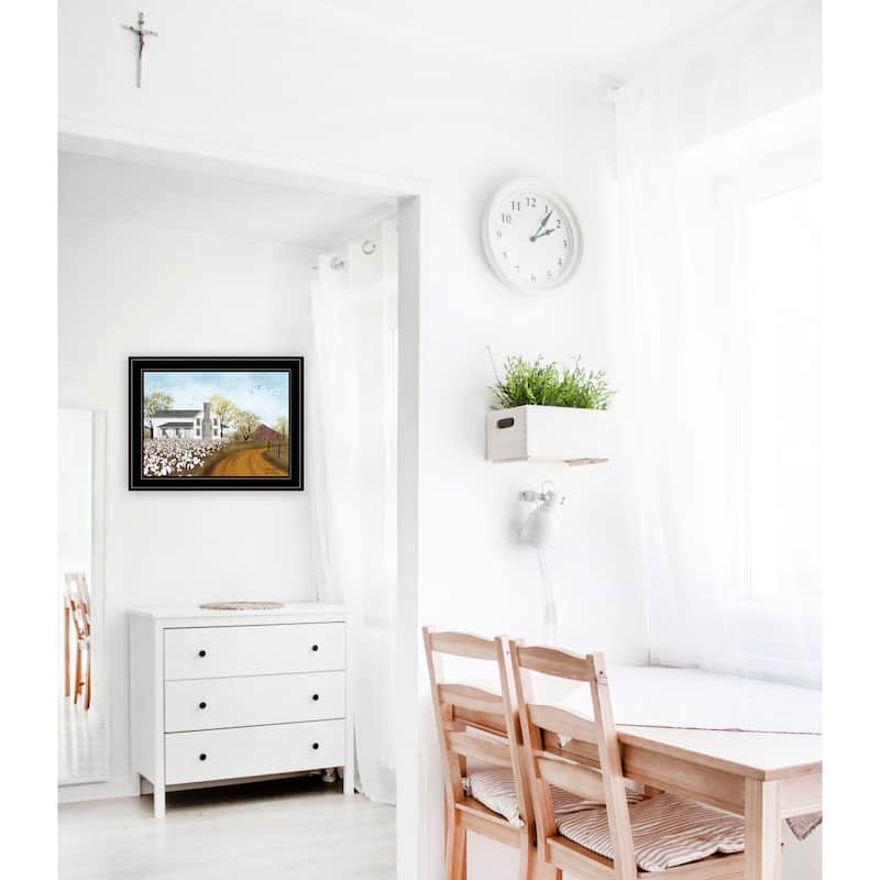 TrendyDecor4U Farmhouse "High Cotton" Framed Print Wall Art by Billy Jacobs - Earthtone