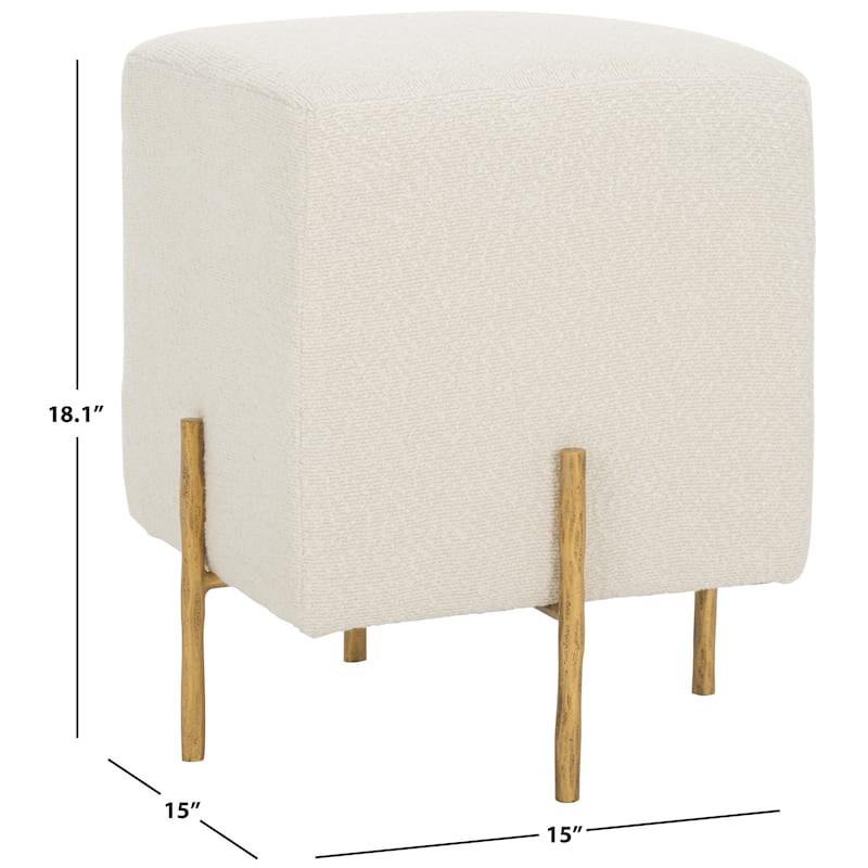 SAFAVIEH Couture Jessa Square Boucle Ottoman