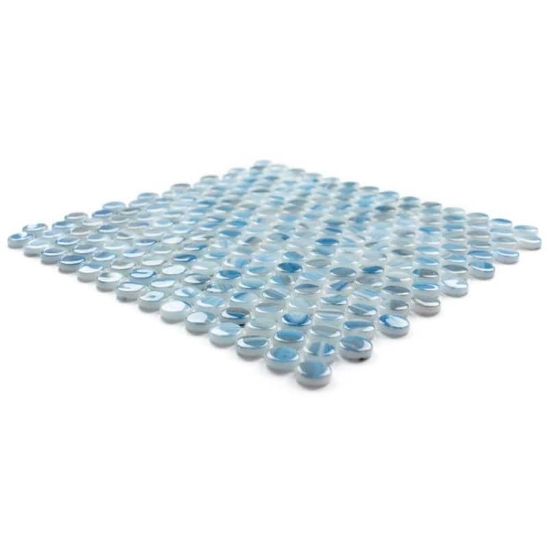 Eterna Penny 12x12 Glass Round Mosaic Tile - Floor, Wall, Backsplash