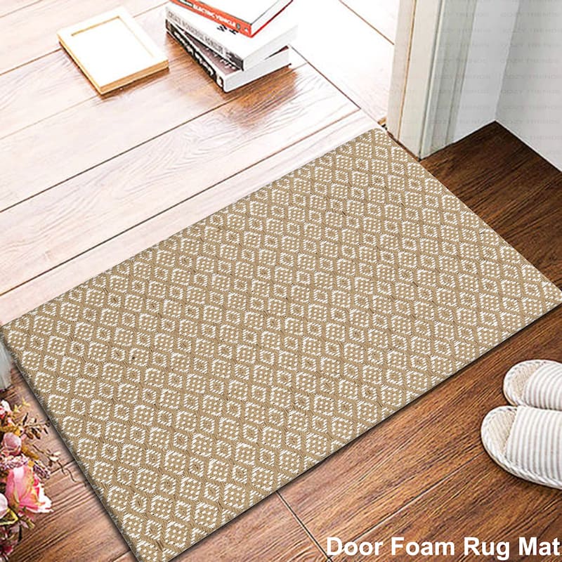 Woven Cotton Anti Fatigue Cushioned Kitchen | Doormat | Bathroom 18" x 30" Mats With Foam Backing Anti Slip - 18''x30''