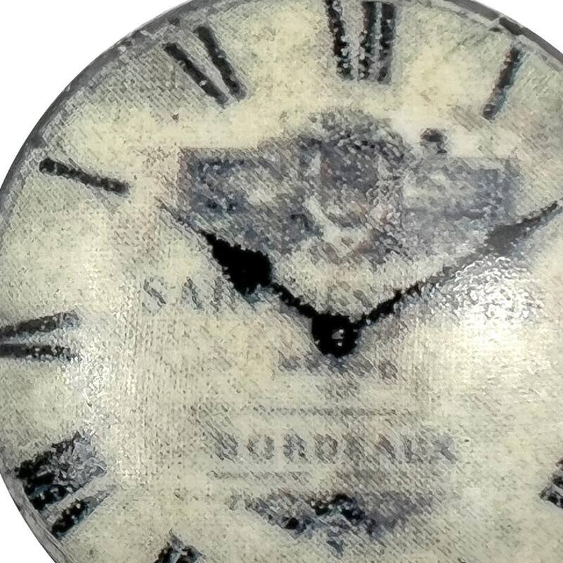 HomeRoots Set of Six Black And White Clock Face Ceramic Drawer Pull Knobs - 1.50 in. x 1.00 in. x 1.50 in.