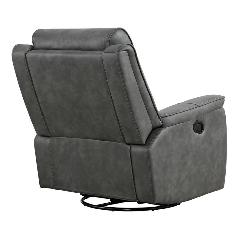 Spruce & Spring Alexis Swivel Manual Recliner Faux Leather Glider Recliner