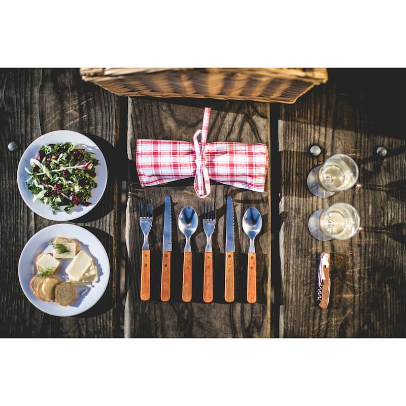 Picnic Time Piccadilly Picnic Basket, (Red & White Plaid Pattern) - N/A