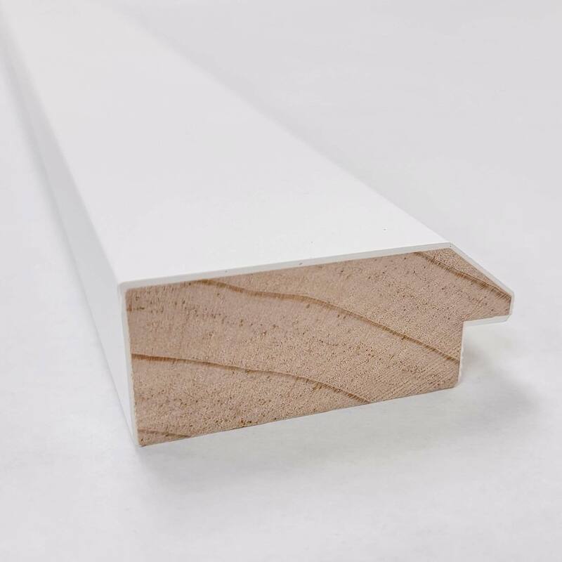 Non-Beveled Wood Bathroom Wall Mirror - Blanco White Frame