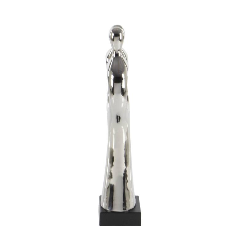 Porcelain Ceramic Family Decorative Sculpture - Silver - Roche River Decor