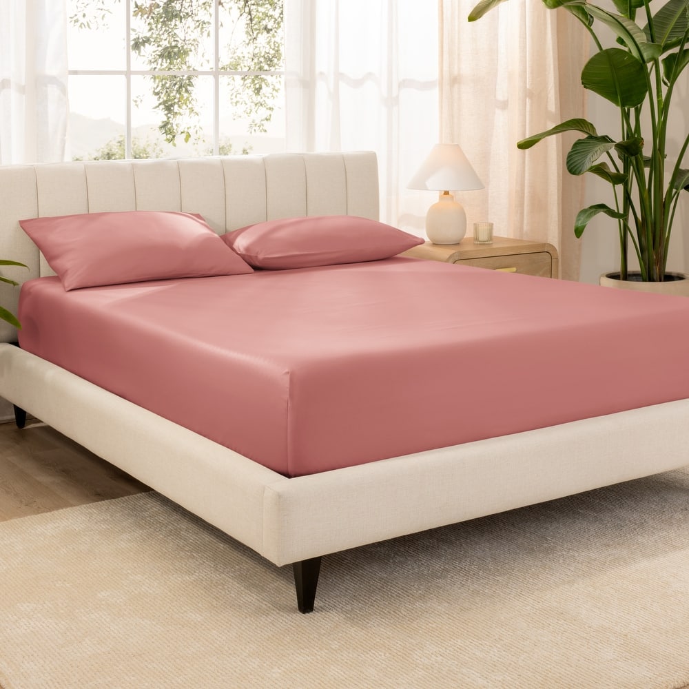 Bare Home Organic Cotton Fitted Sheet - Smoth Sateen Weave