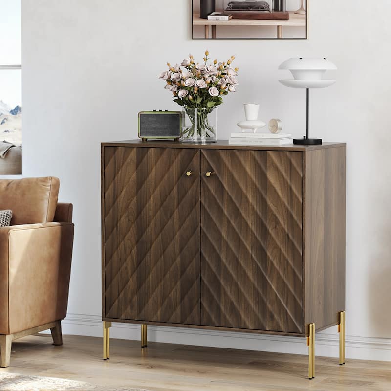 31.50" Mid-Century Modern Wood Sideboard, Buffet Storage Cabinet