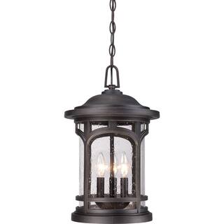 Palladian Bronze Three Light Outdoor Hanging Lantern from the Marblehead Collection