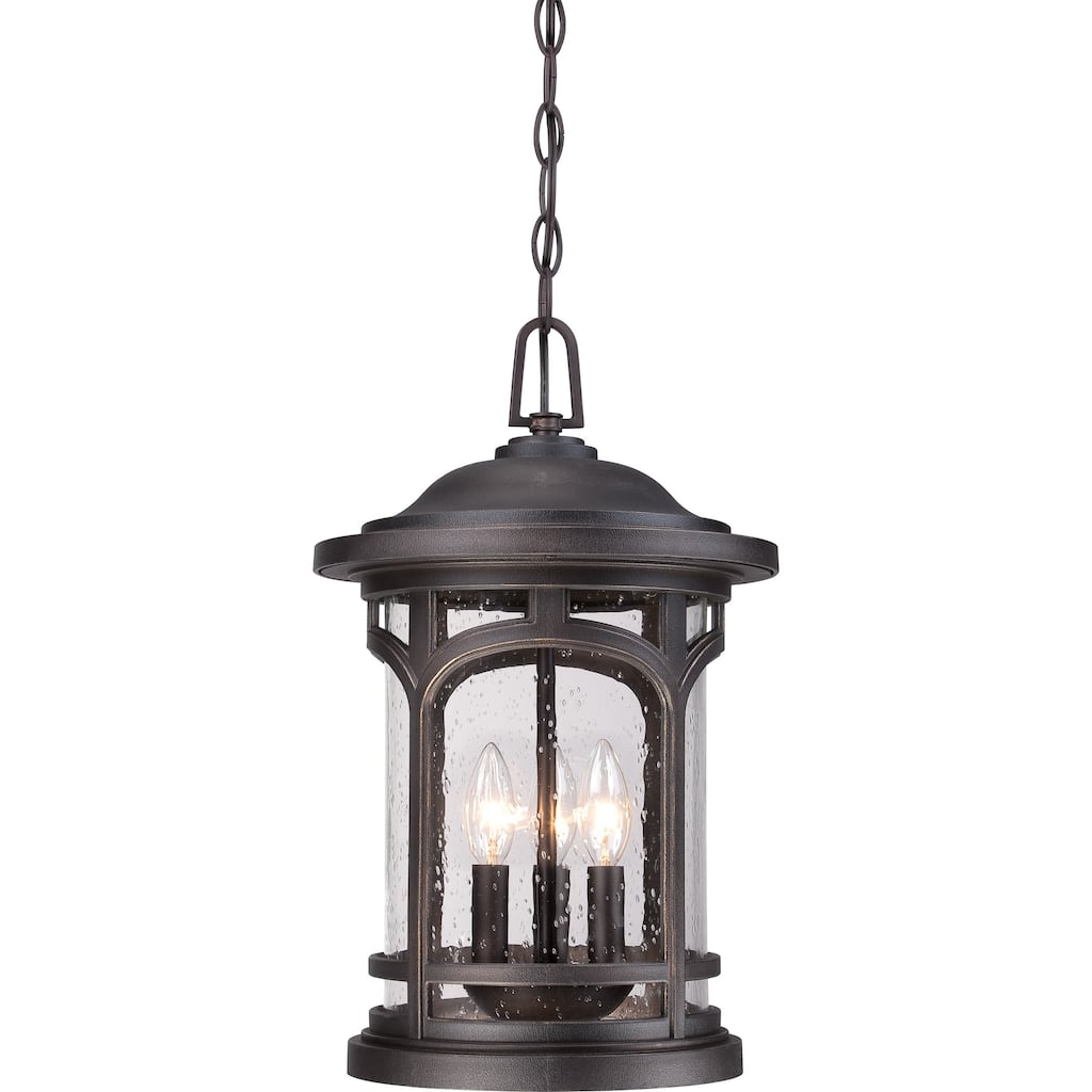Palladian Bronze Three Light Outdoor Hanging Lantern from the Marblehead Collection