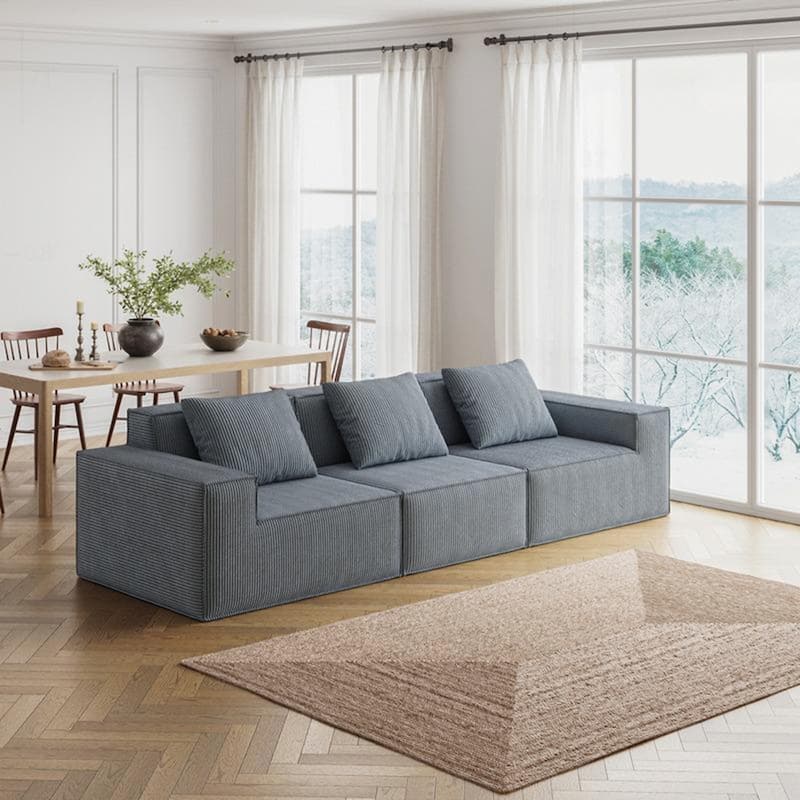 Versatile Modular Sofa with Transformable Design and Soft Fabric - Grey