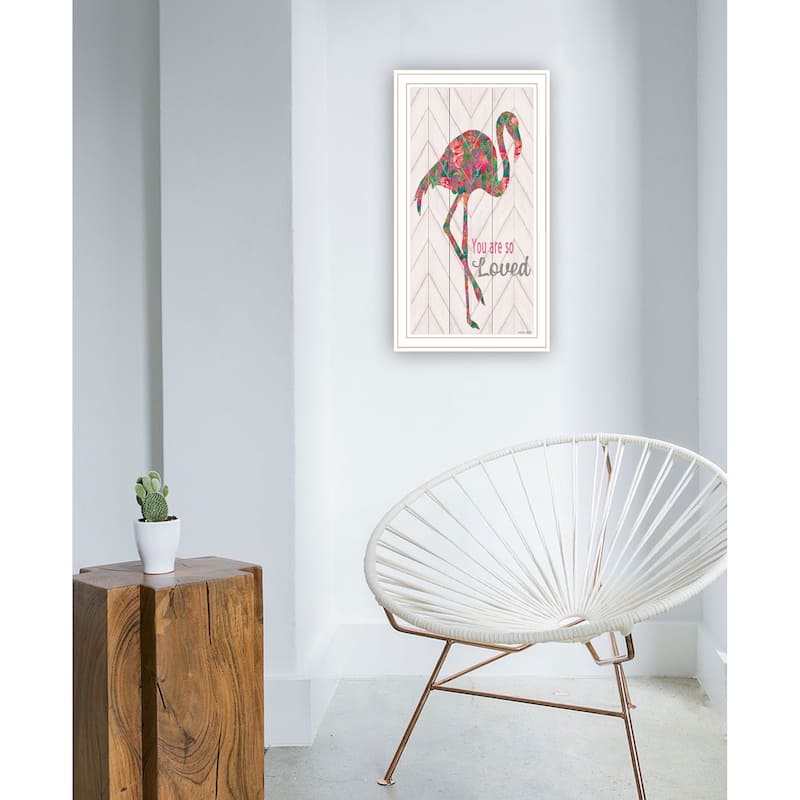 TrendyDecor4U "You are so loved- Flamingo" Framed Print Wall Art
