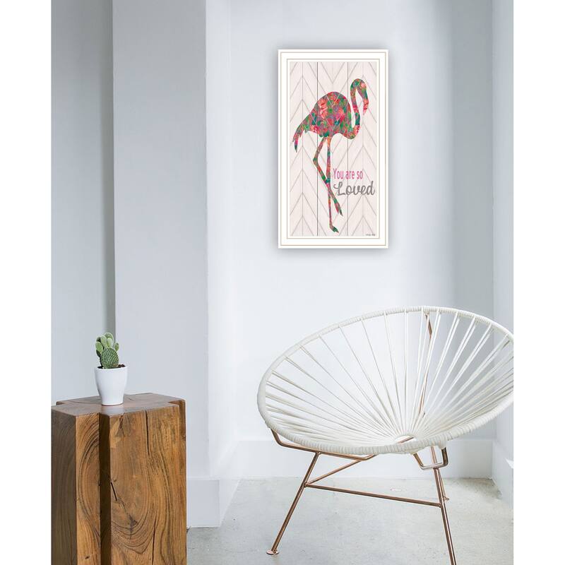 TrendyDecor4U "You are so loved- Flamingo" Framed Print Wall Art