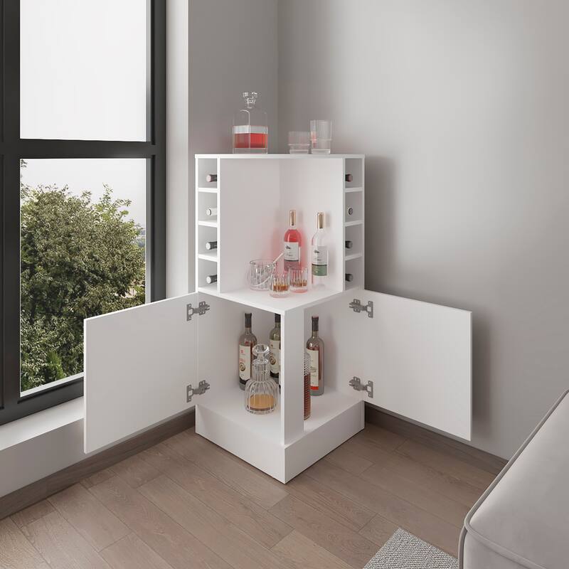 Bar Cabinet, 2 Doors, 8 Wine Bottle Compartments