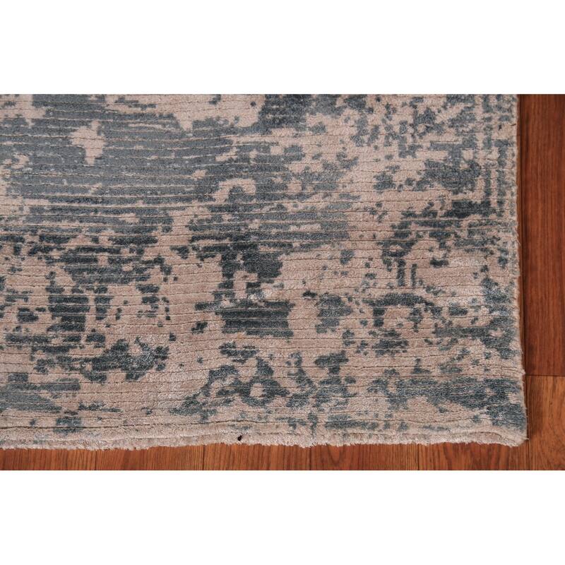Abstract Modern Runner Rug Handmade Wool Carpet - 2'8"x 10'0"