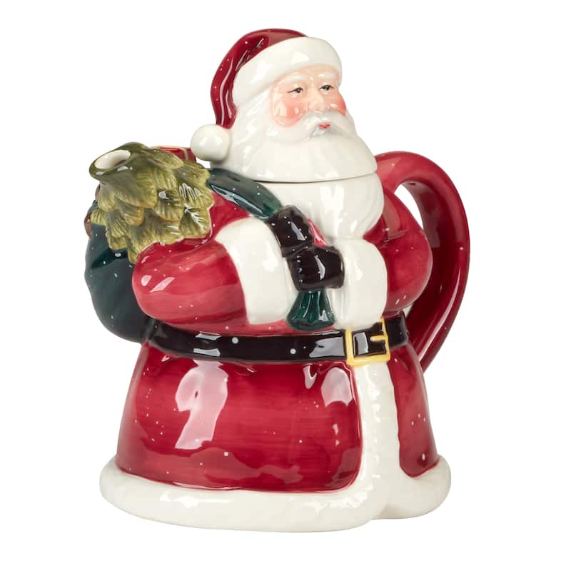 Certified International Santa's Secret 3-D Teapot - 7" x 5.125" x 7"