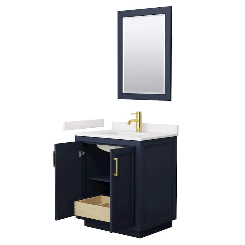 Miranda 30-inch Single Vanity, Quartz Top, 24-inch Mirror