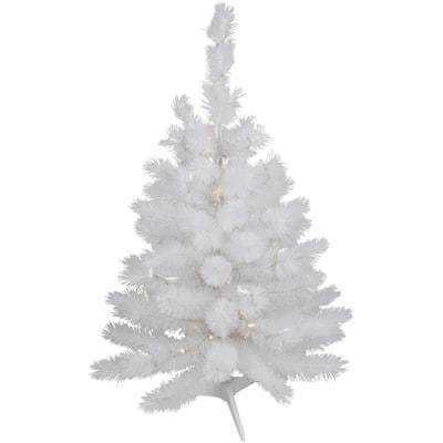 Pre-Lit White Alaskan Pine Artificial Christmas Tree Warm White LED Lights