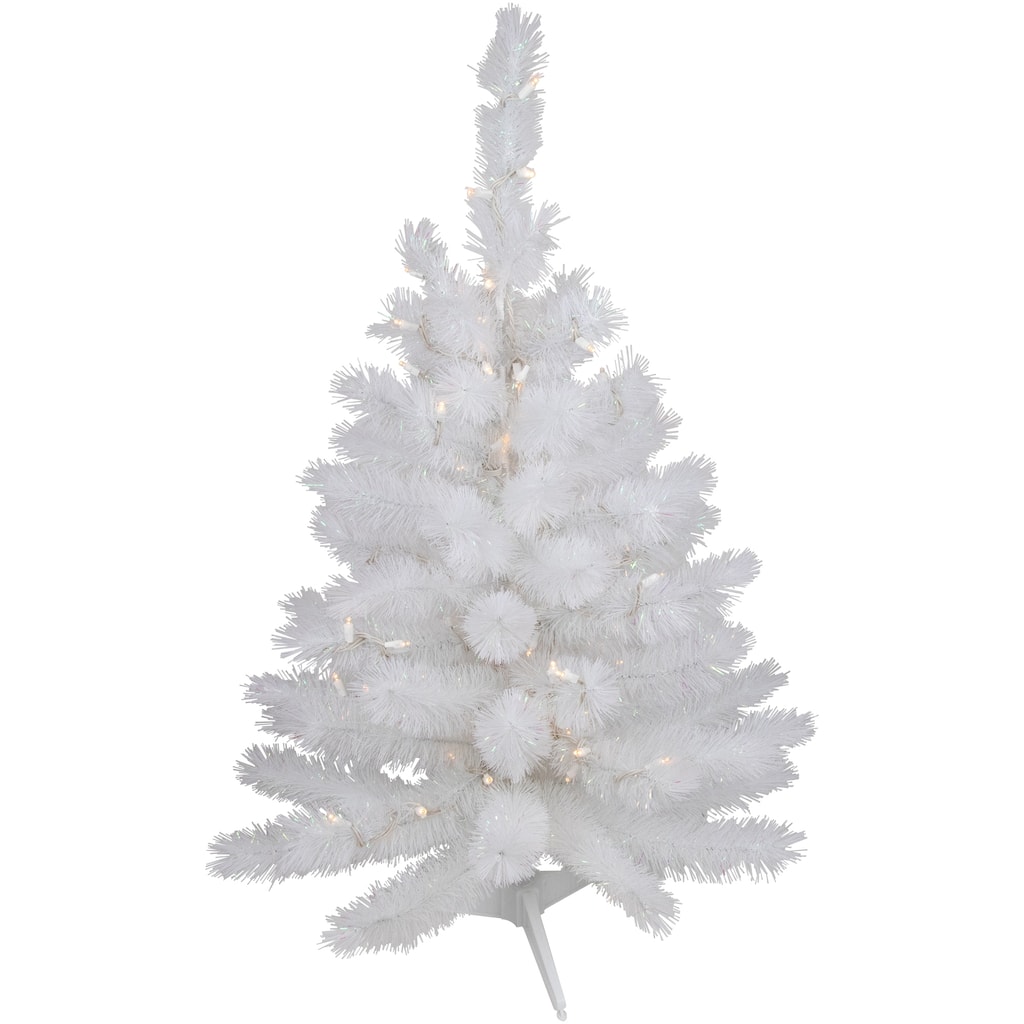 Pre-Lit White Alaskan Pine Artificial Christmas Tree Warm White LED Lights
