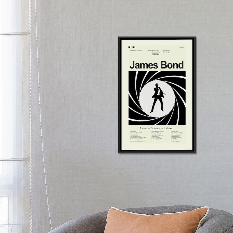 iCanvas "James Bond" by Prints and Giggles by Erin Hagerman Framed Canvas Print