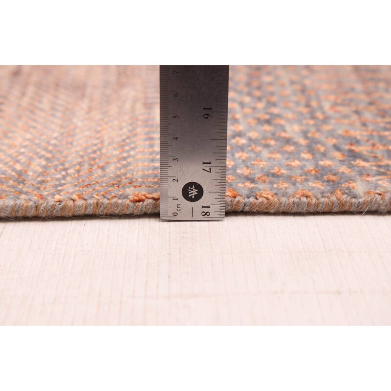 ECARPETGALLERY Hand-knotted Finest Silk Shadow Copper Silk, Wool Rug - 2'7 x 12'2