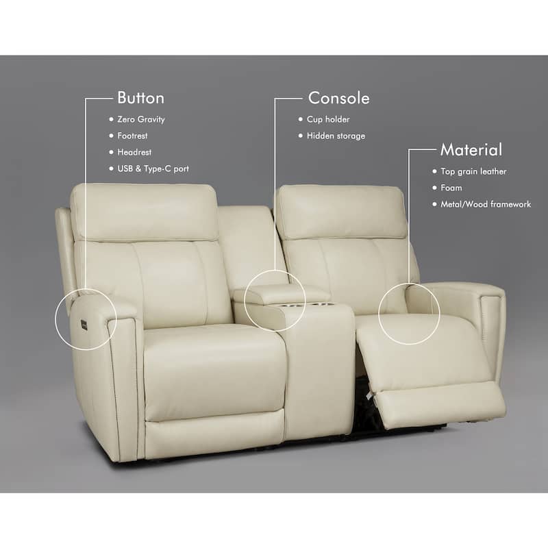 154”W 5-Seat Power Sofa set with Zero Gravity, Adjustable Headrest and USB&Type-C Ports