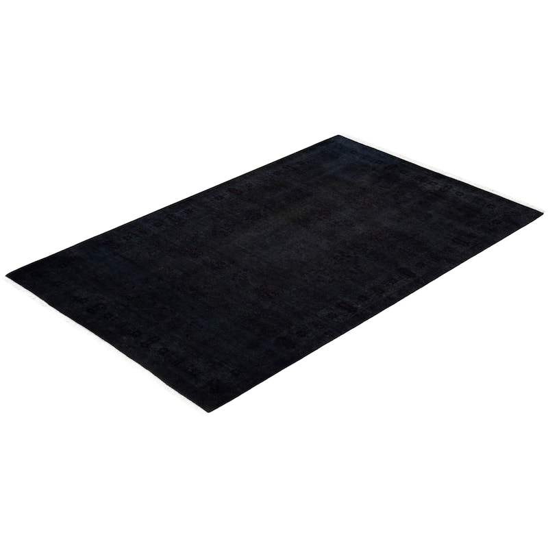 Overdyed One-of-a-Kind Hand-Knotted Area Rug - Black - 4' 7" x 7' 5"