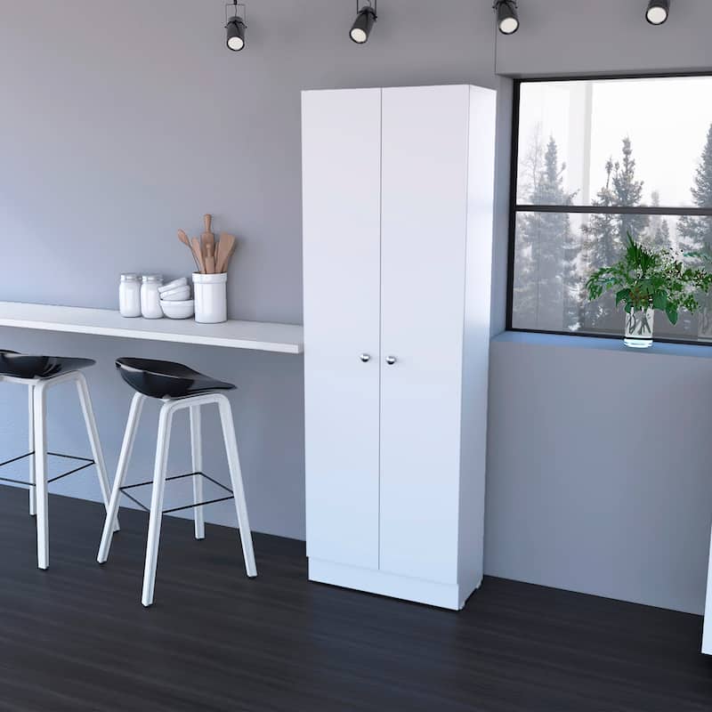 Storage Cabinet Pipestone, Double Door, White Finish,High quality and durable