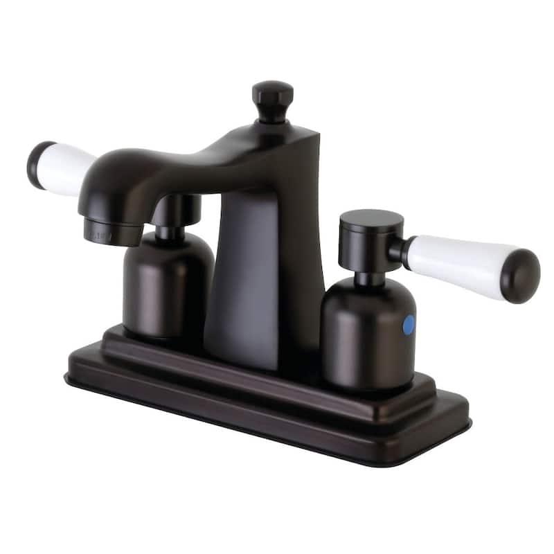 Kingston Brass Paris 1.2 GPM Centerset Bathroom Faucet with Porcelain - Oil Rubbed Bronze