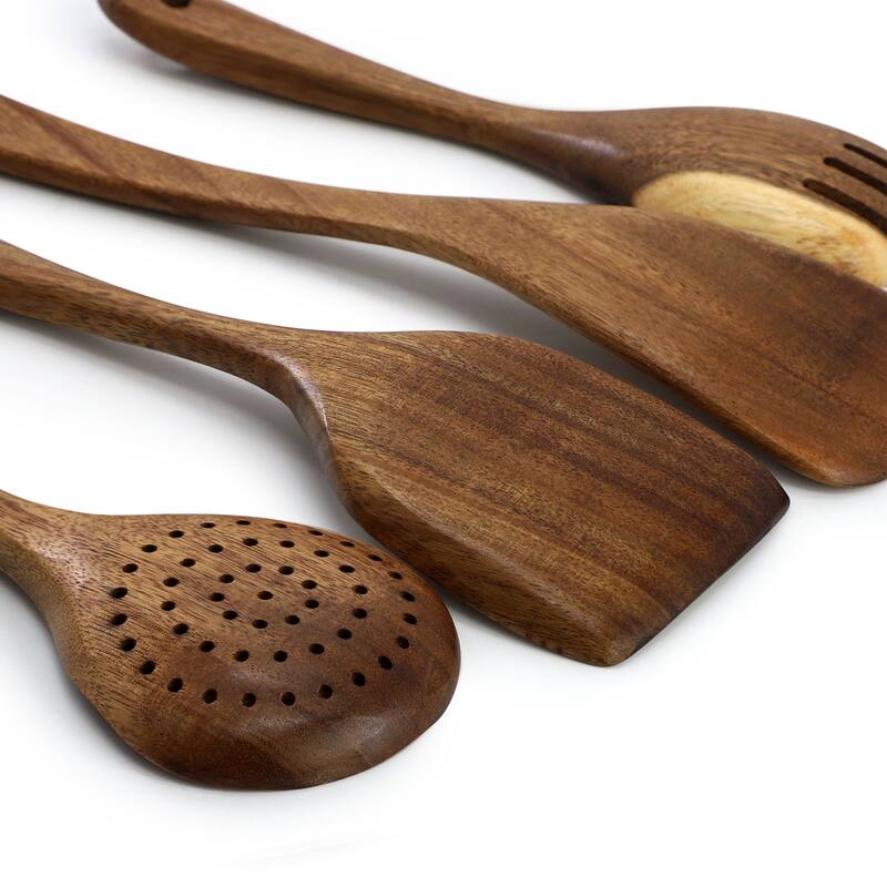 MegaChef 7 Piece Acacia Wood Kitchen Cooking Utensil Set