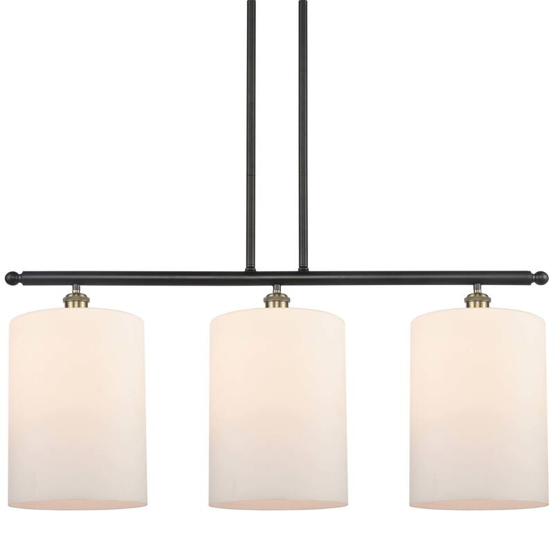 Innovations Lighting 516-3I-10-36-L Cobbleskill Linear Cobbleskill 3 - Black Antique Brass / Matte White