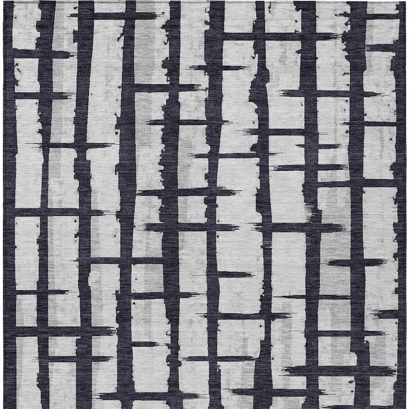 HomeRoots Striped Transitional Rectangle Outdoor Rug