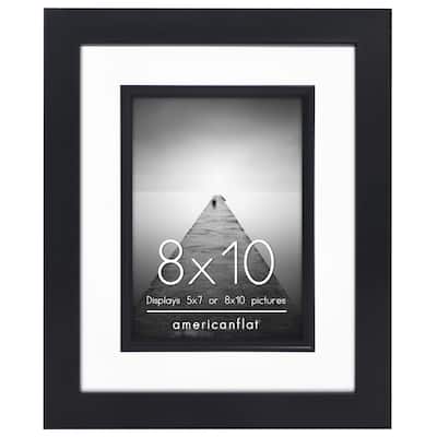 Picture Frame with Decorative Inner Mat Accent Glass + Easel
