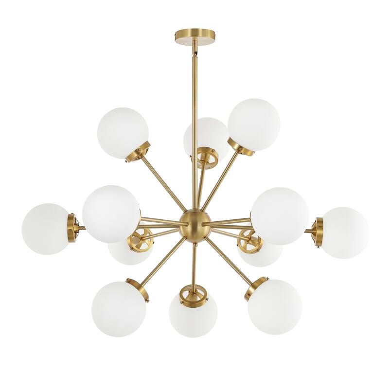 GetLedel 12-Light Modern Sputnik Sphere Chandelier with Glass Globe Shades