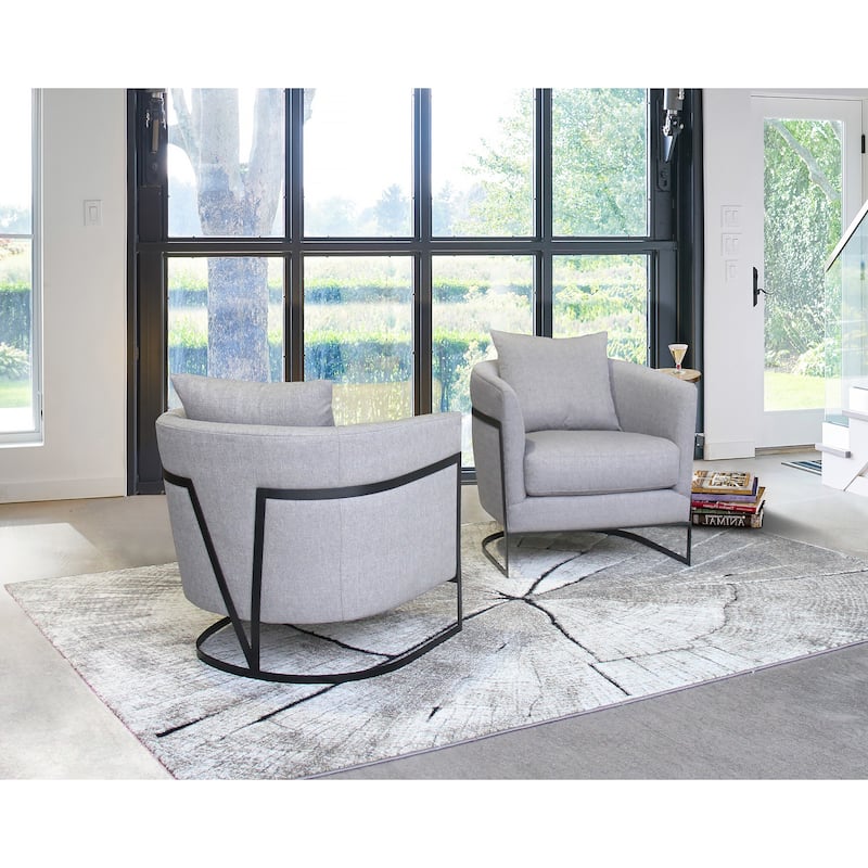 Armen Living Grey or Beige Swan Living Room Accent Chair - Grey