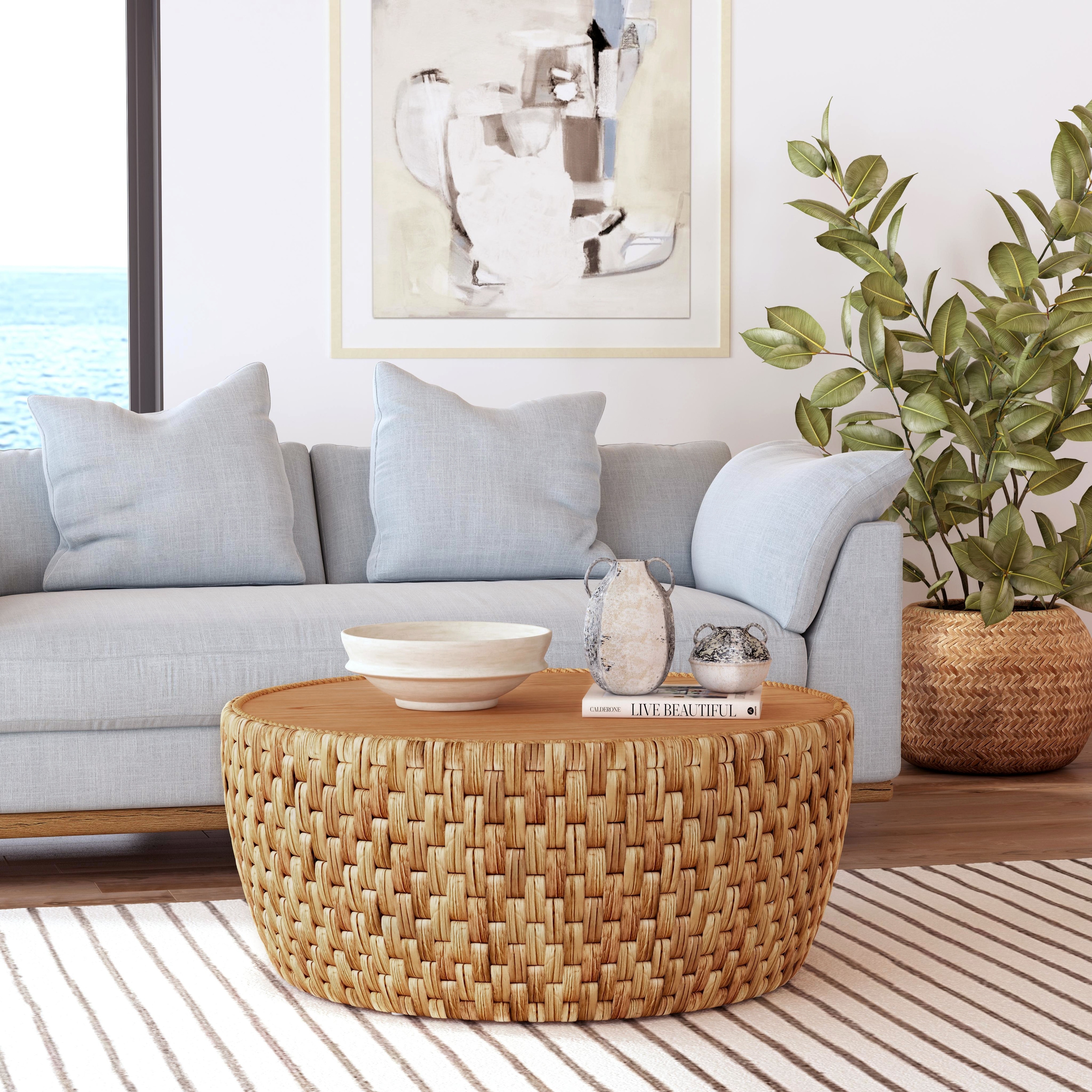 Rattan Nautical Coastal Living Room Tables Bed Bath Beyond