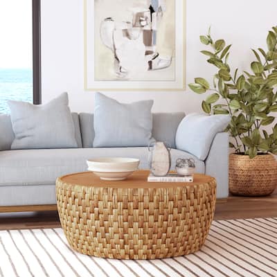 Captiva Round Rattan Drum Coffee Table