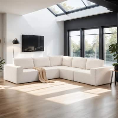 116*116" Modular L Shaped Sectional Sofa, Upholstered Indoor Furniture