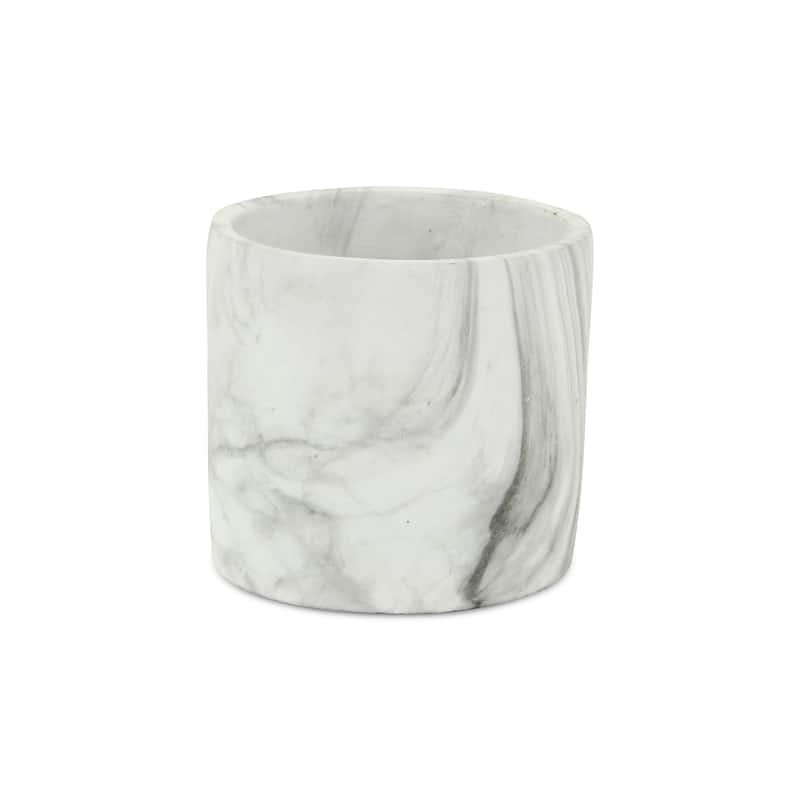 Marmoreal White Ceramic Marble Pot