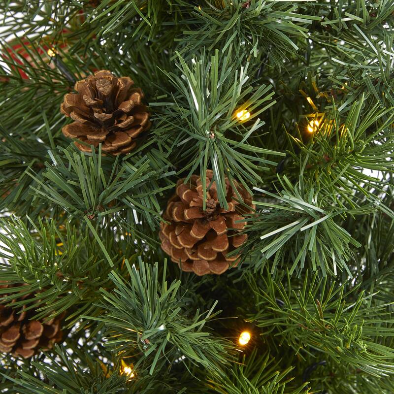 3' Fraser Fir "Natural Look" Artificial Christmas Tree with 50 Clear LED Lights,
