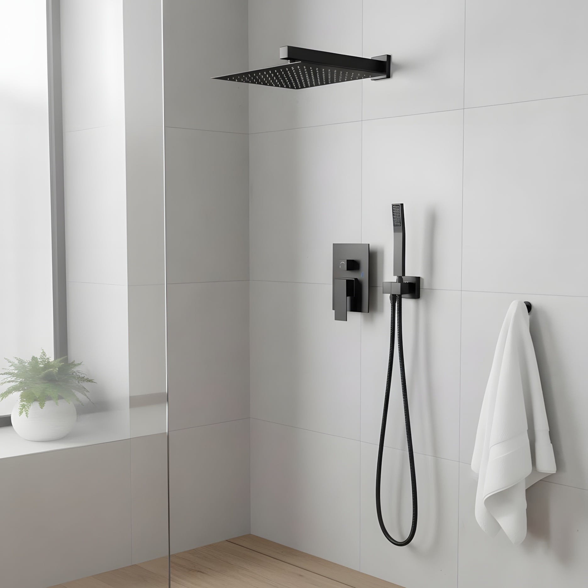 Wall Mounted Dual Shower Head Shower Set