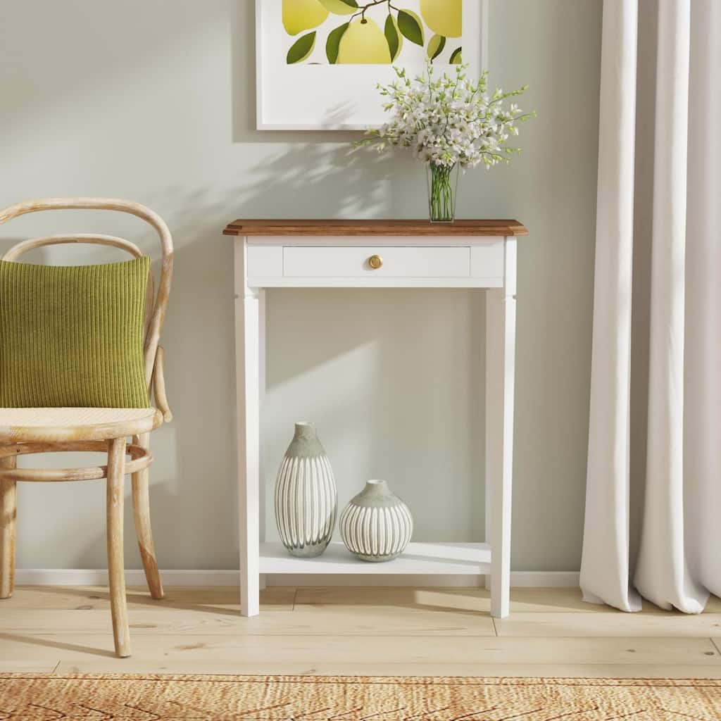 Marnie Two-tone 1-drawer Solid Wood Console Accent Table with Shelf by East at Main
