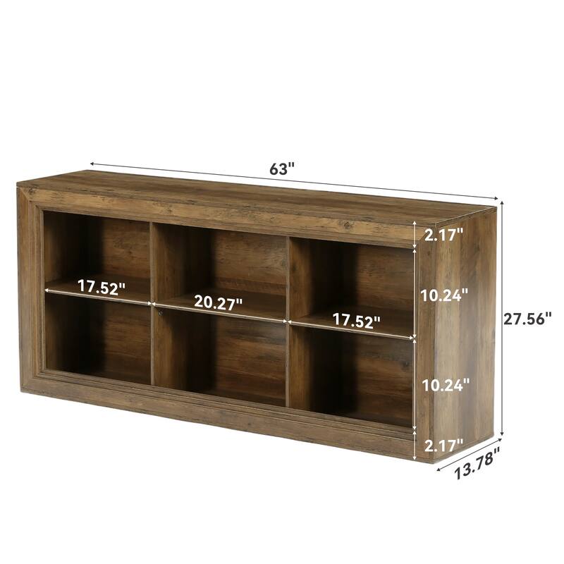 2 Shelf Bookcase Storage，6 Shelf, 27 inch Tall