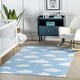 preview thumbnail 1 of 19, Nuloom Euphrasia Splashguard Traditional Machine Washable Area Rug 3' x 5' - Light Blue - Rectangle