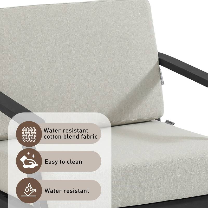 Outdoor Loveseat Sofa with Coffee Table Teak Wood Patio Furniture