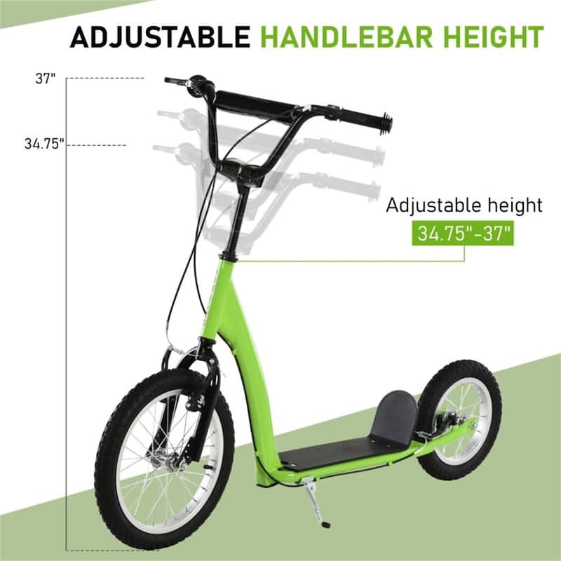 Adjustable Height Balance Training Scooter with Soft Grip Handlebar and Sturdy Rubber Wheels for Kids
