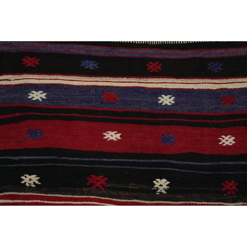 Hand Woven Oriental 100% Wool Carpet Southwestern Tribal Multi-Colored Kilim Area Rug - 7' 3'' X 5' 0''