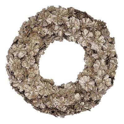 Gold Glitter Pine Cone Artificial Christmas Wreath 12-Inch - 12"