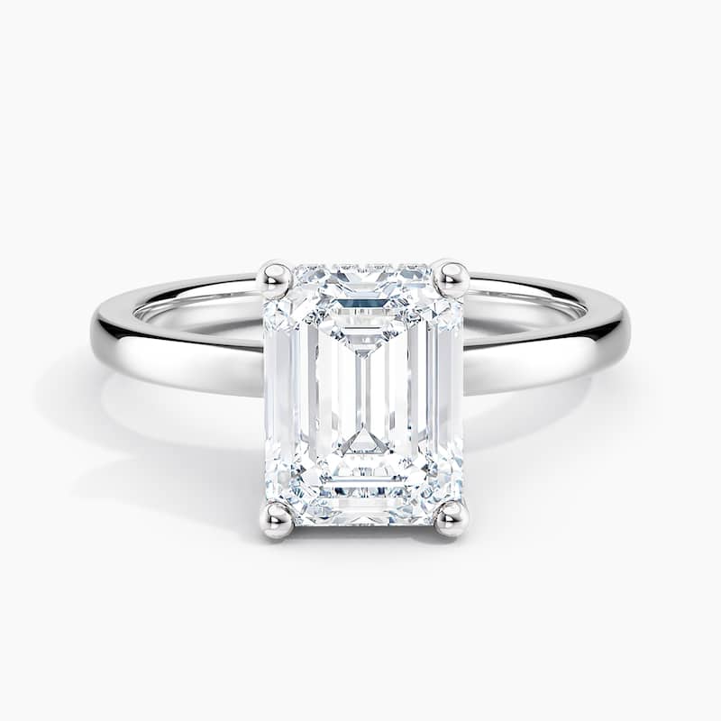 Auriya 14k Gold 1.75ctw Emerald Hidden-Halo Lab Grown Diamond Engagement Ring - White - 5.5