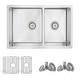 preview thumbnail 2 of 16, STYLISH 28 inch Stainless Steel 18G 60/40 Double Bowl Reversible Undermount Sink - 28" x 18" x 9"