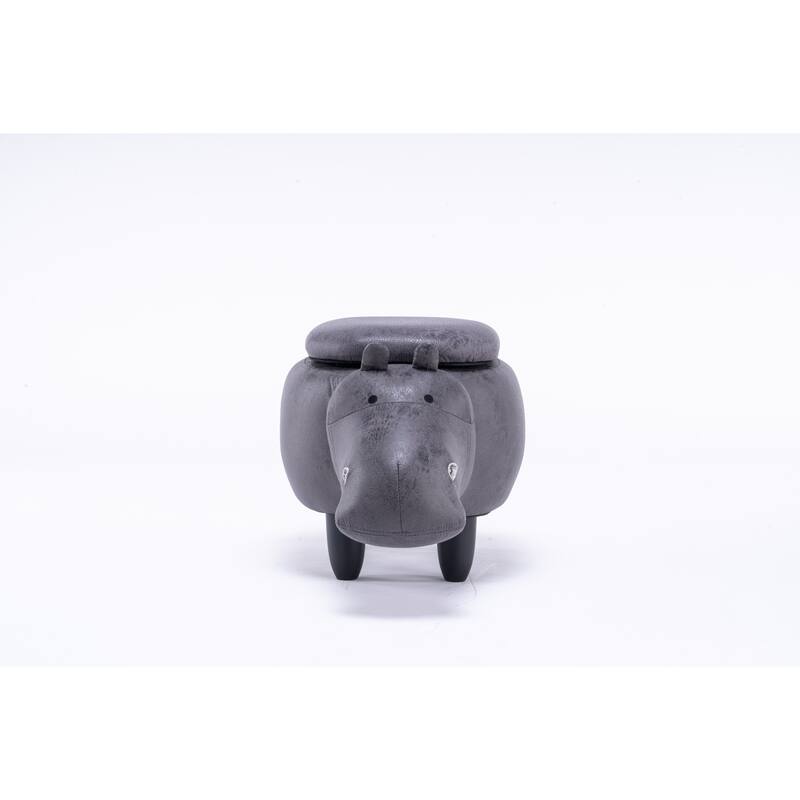Animal Hippo Storage Upholstered Kids Ottoman